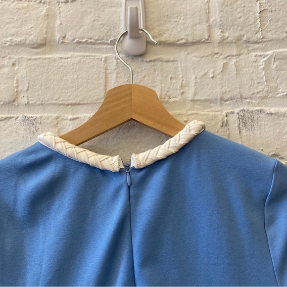 Tuckernuck || Newport Blue Zeppelin Dress Cutout High Neck Midi Small - Picture 7 of 10